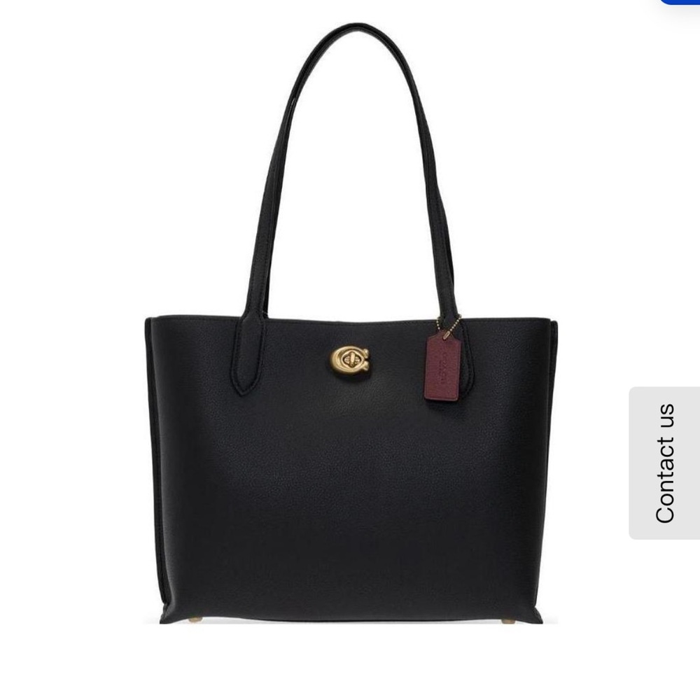 Coach Willow Black Tote with Gold Accents